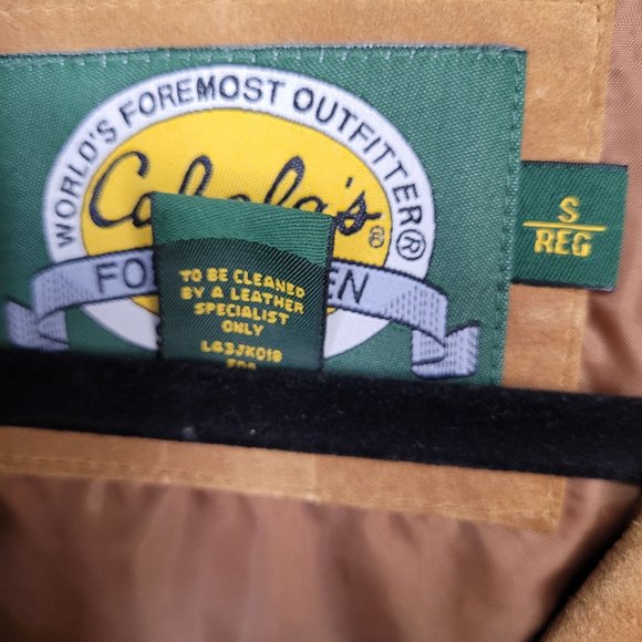 Cabelas Leather Patchwork Moto Jacket Brown Suede Small - Picture 10 of 10